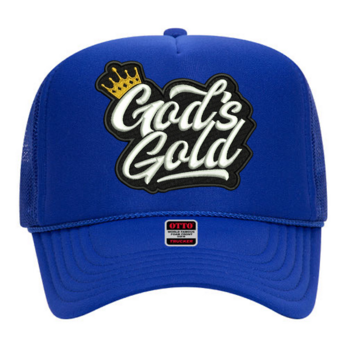 God's Gold Blue Trucker Hat