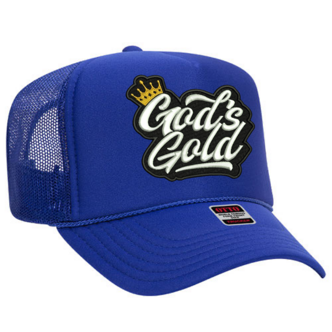 God's Gold Blue Trucker Hat