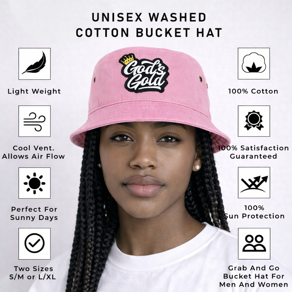Bucket God's Gold Pink Bucket Hat