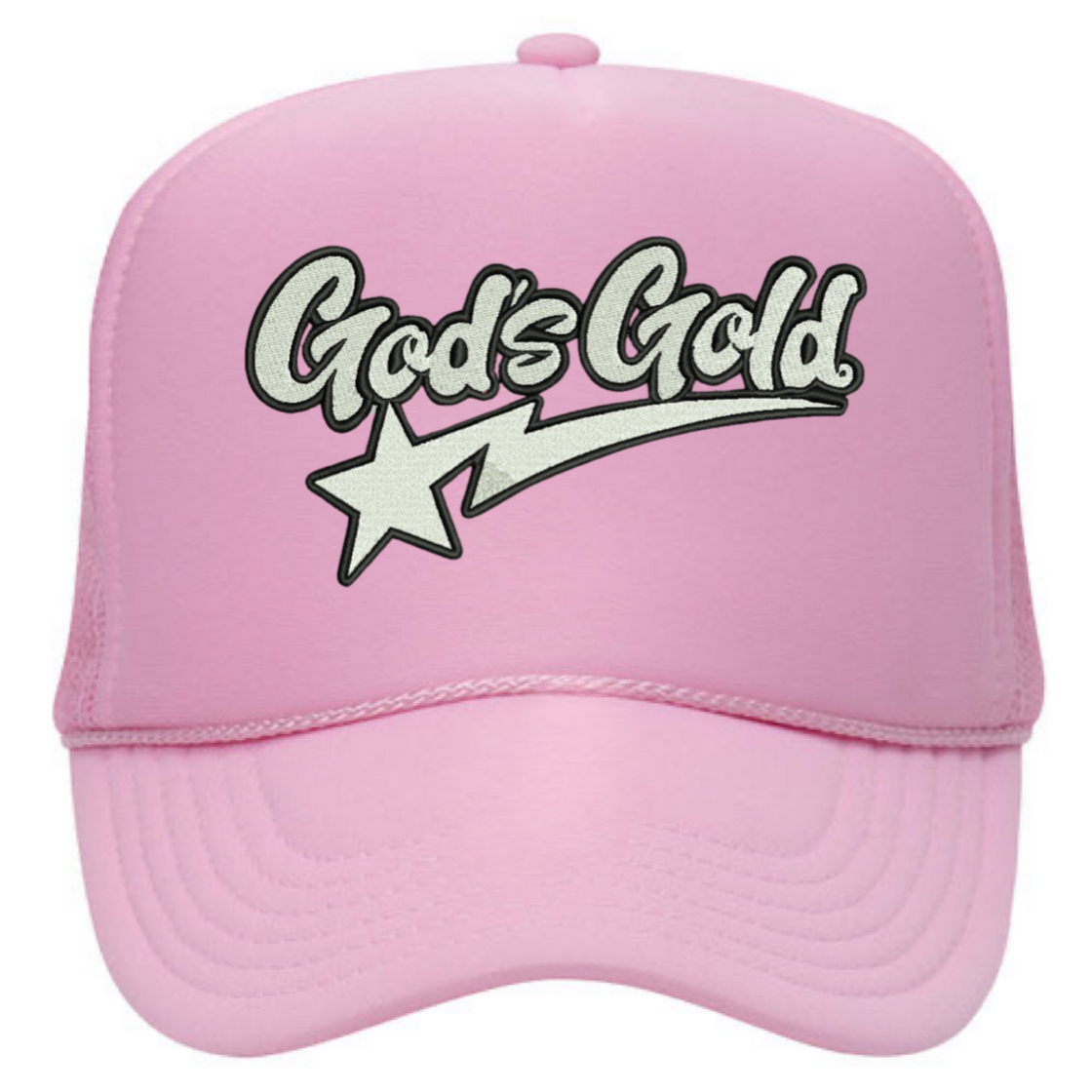 God's Gold Star Pink Trucker Hat