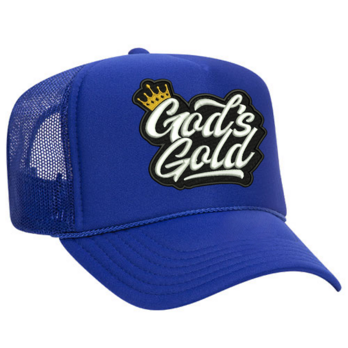 God’s Gold Classic Embroidered Trucker Hat | Blue