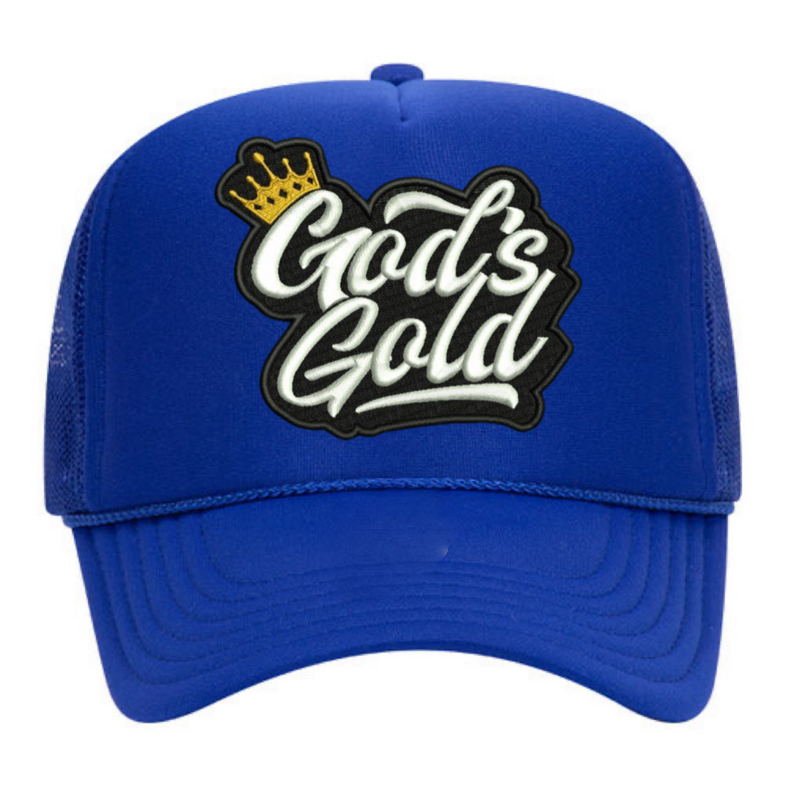 God’s Gold Classic Embroidered Trucker Hat | Blue