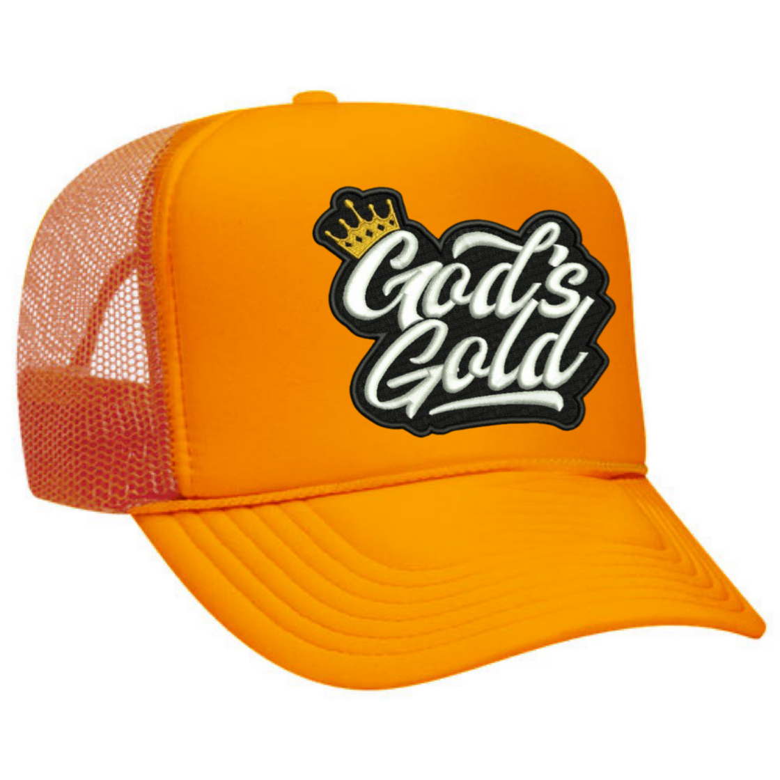 God's Gold Neon Orange Trucker Hat
