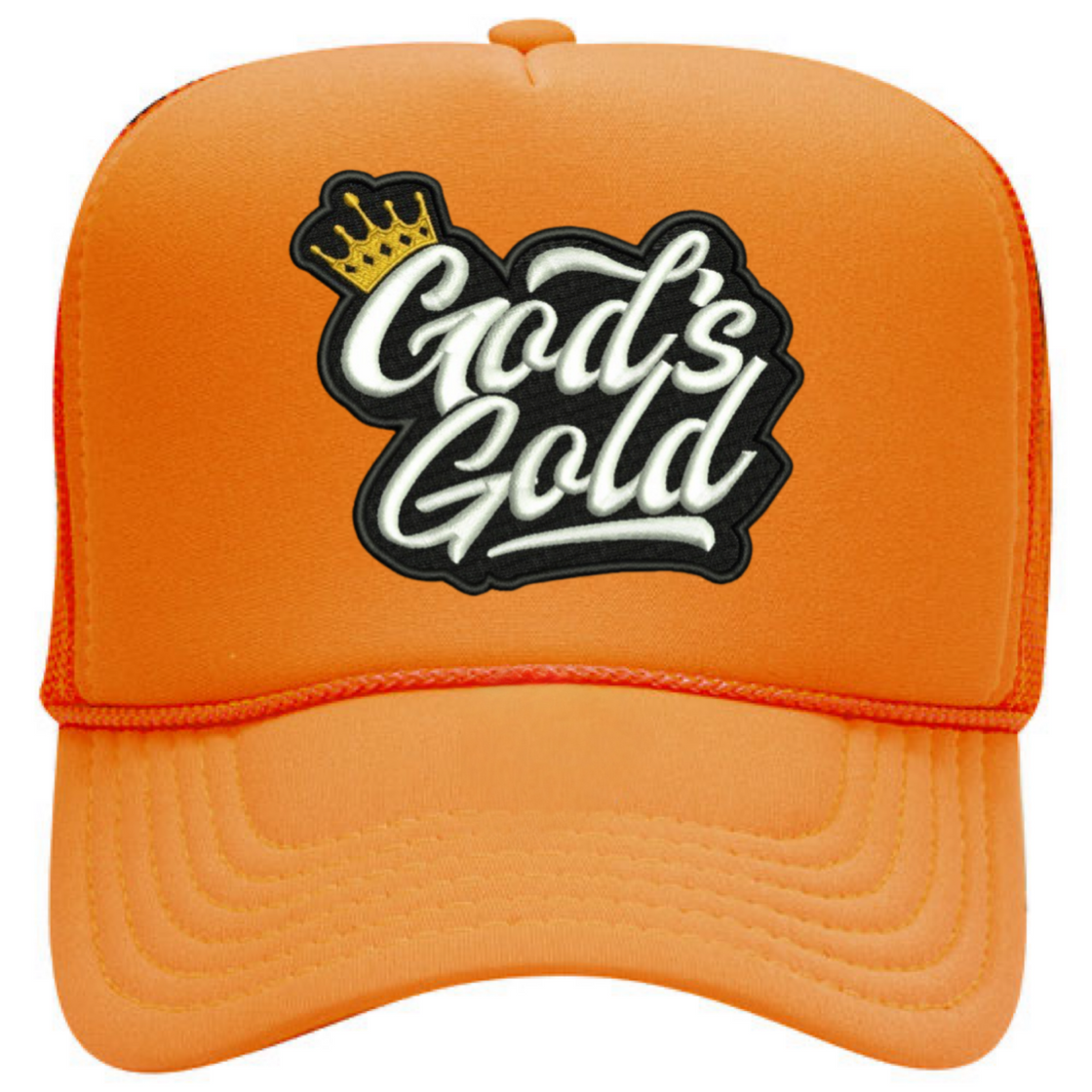 God's Gold Neon Orange Trucker Hat