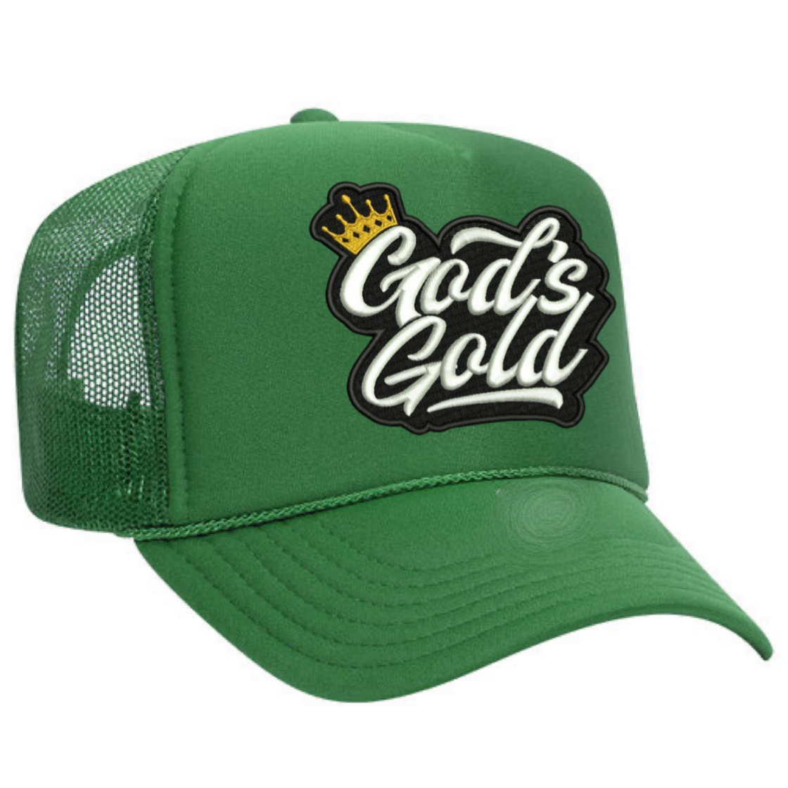 God’s Gold Classic Embroidered Trucker Hat | Green