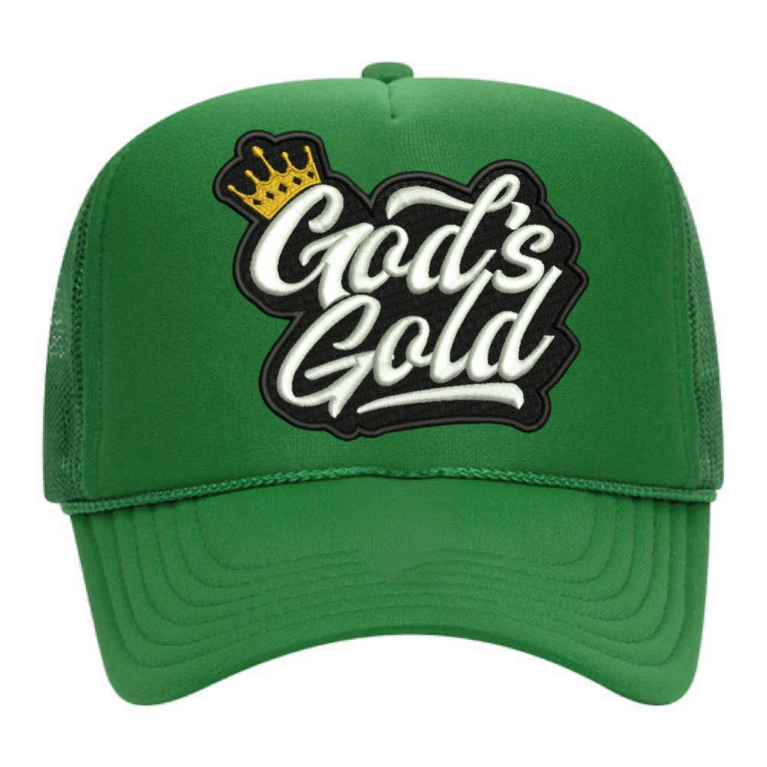 God’s Gold Classic Embroidered Trucker Hat | Green