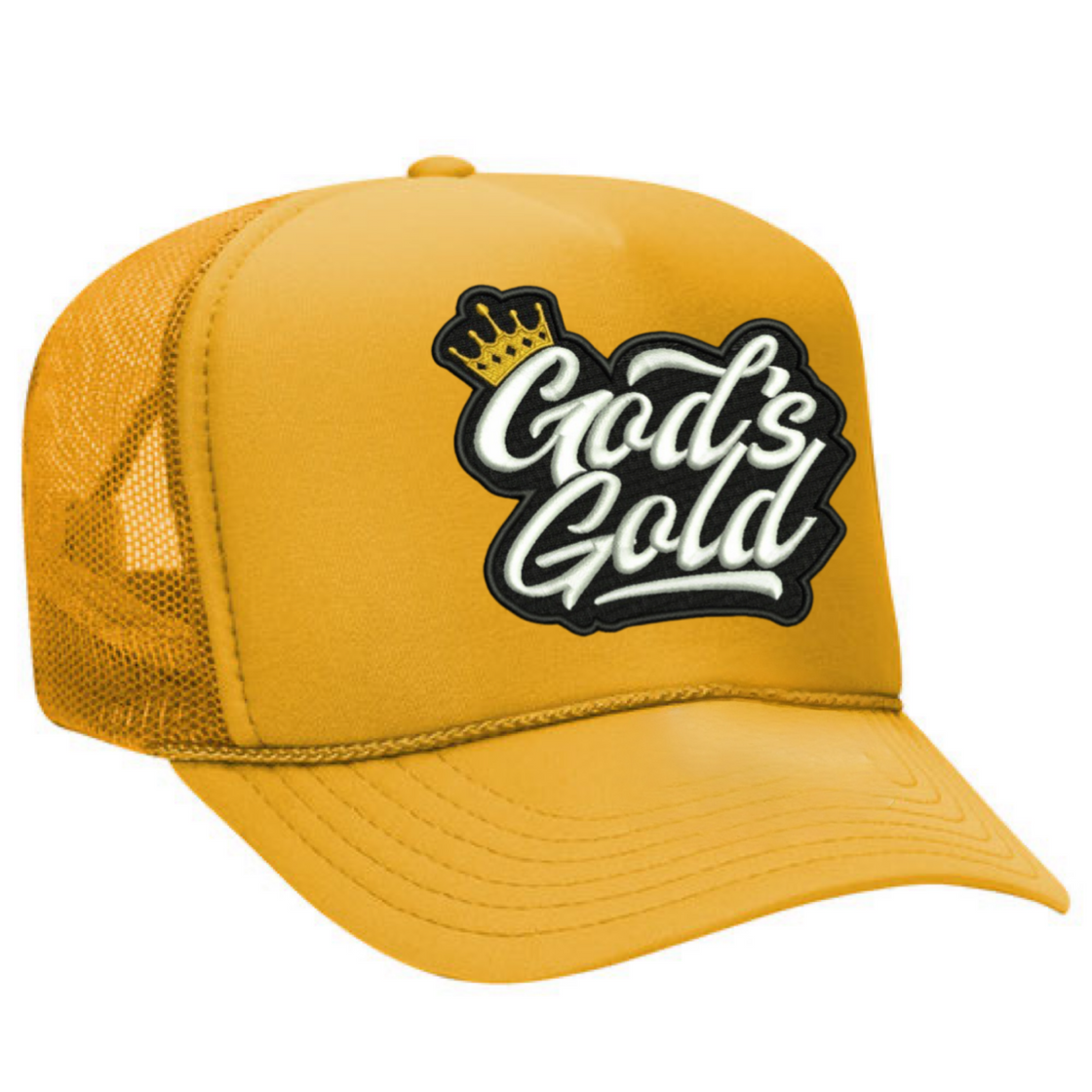 God’s Gold Classic Embroidered Trucker Hat | Gold