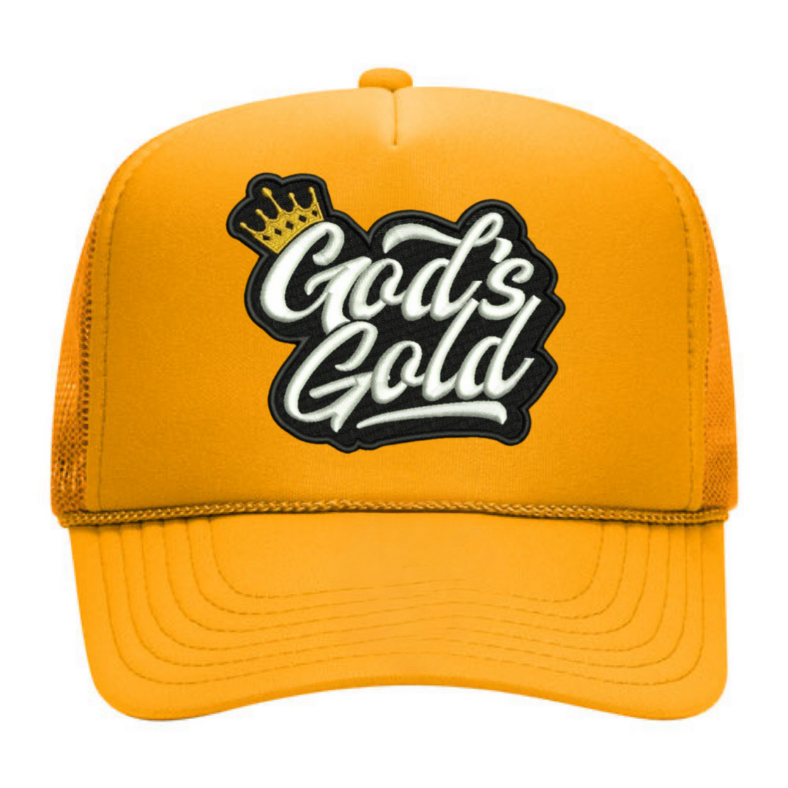 God’s Gold Classic Embroidered Trucker Hat | Gold