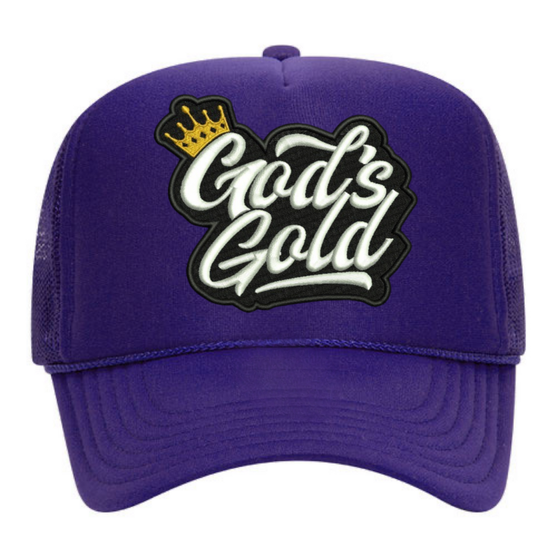 God’s Gold Classic Embroidered Trucker Hat | Purple