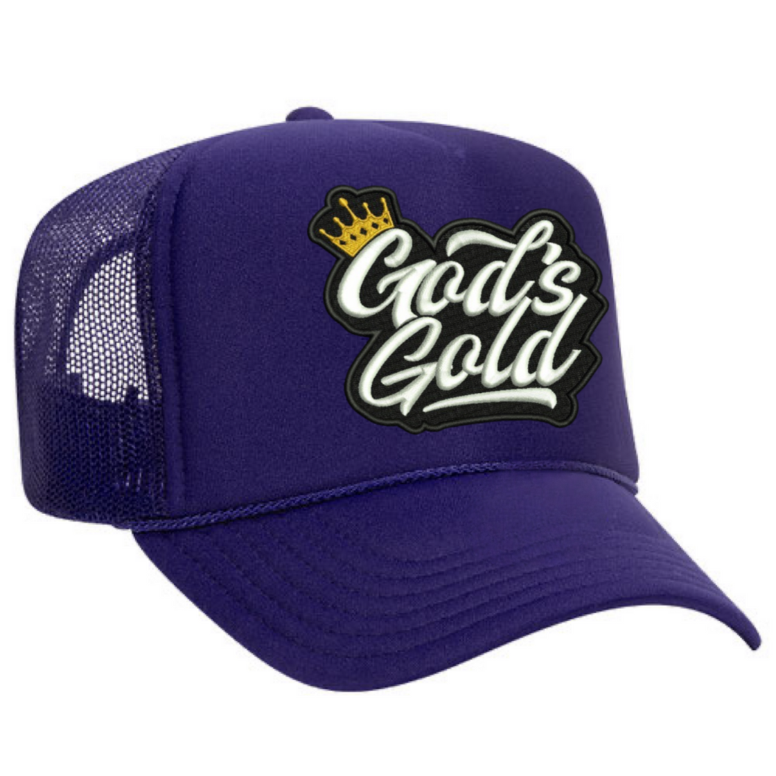 God’s Gold Classic Embroidered Trucker Hat | Purple