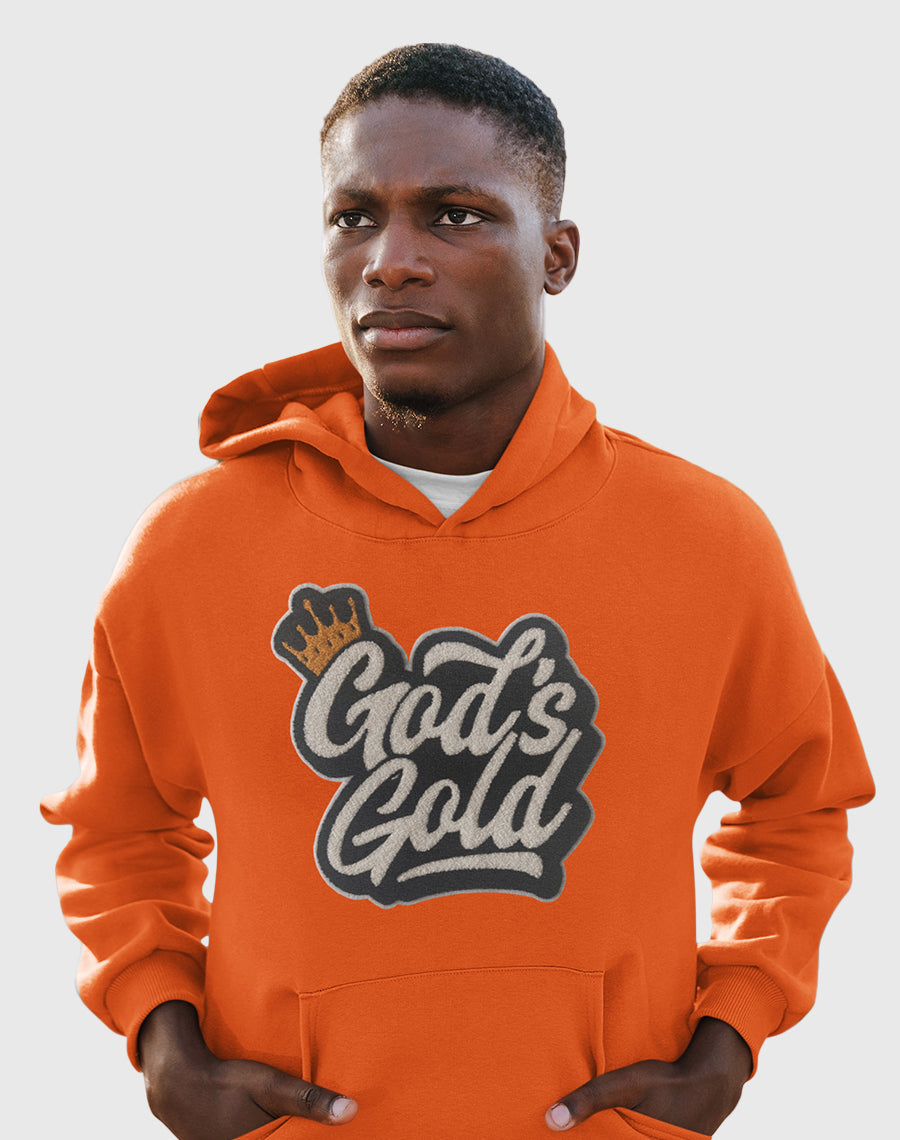 God's Gold Chenille Orange Hoodie