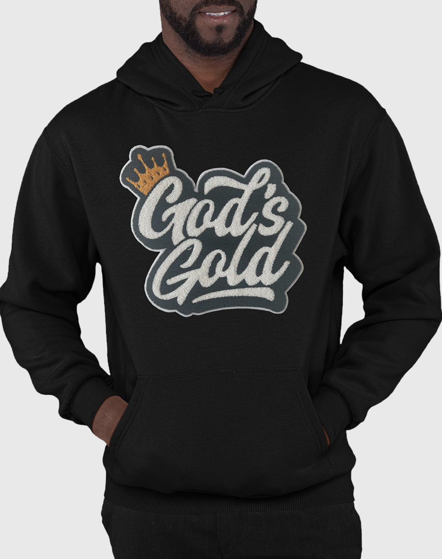 God's Gold Chenille Black Hoodie