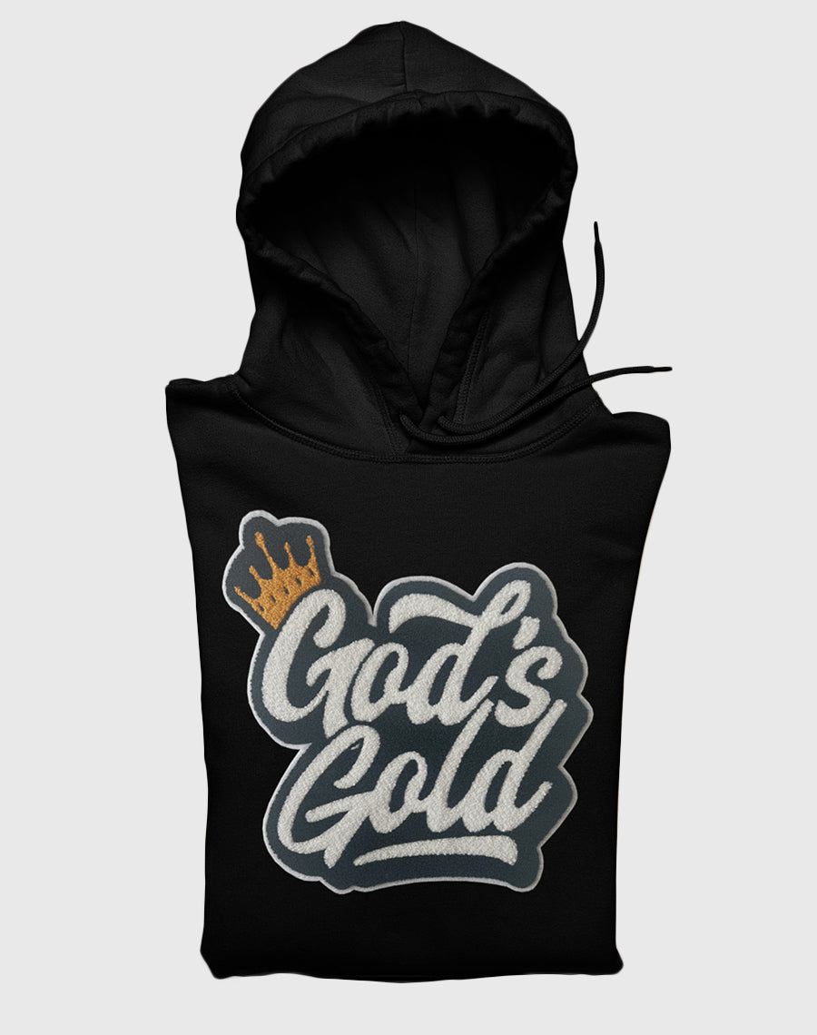 God's Gold Chenille Black Hoodie