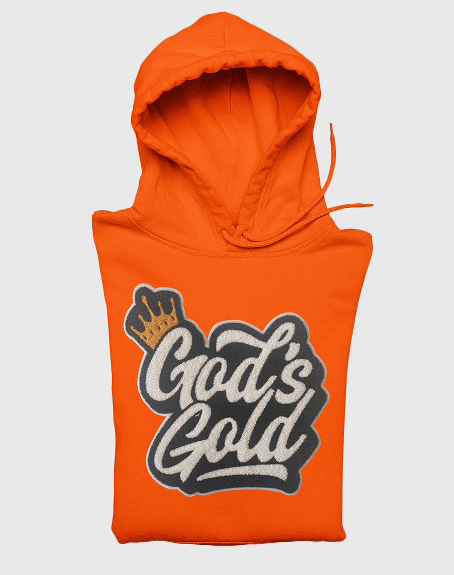 God's Gold Chenille Orange Hoodie