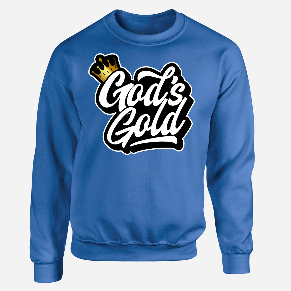 God's Gold Carolina Blue Crew Neck Sweater