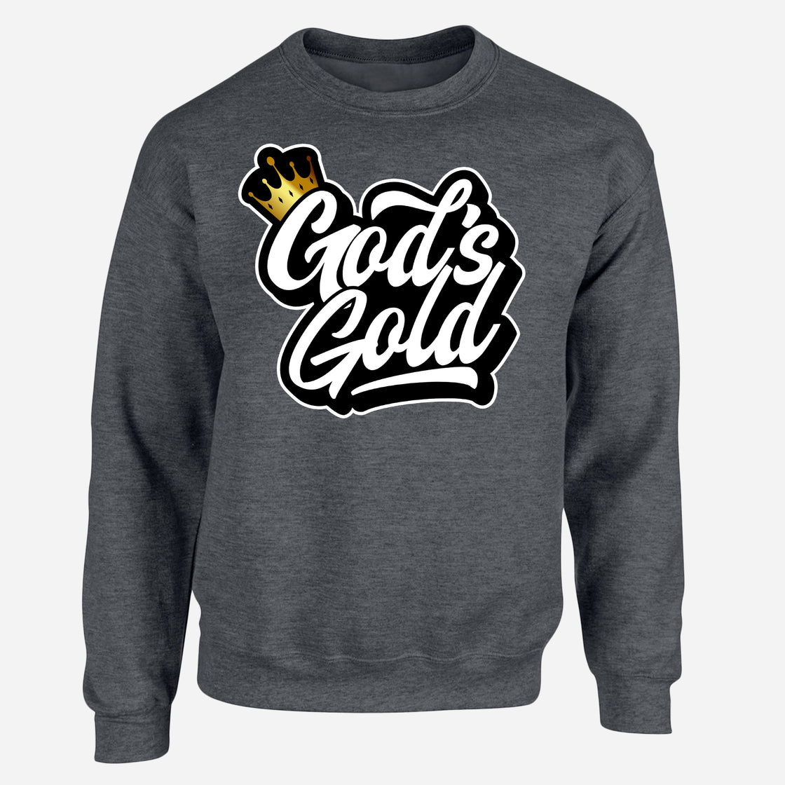 God's Gold Charcoal Crew Neck Sweater