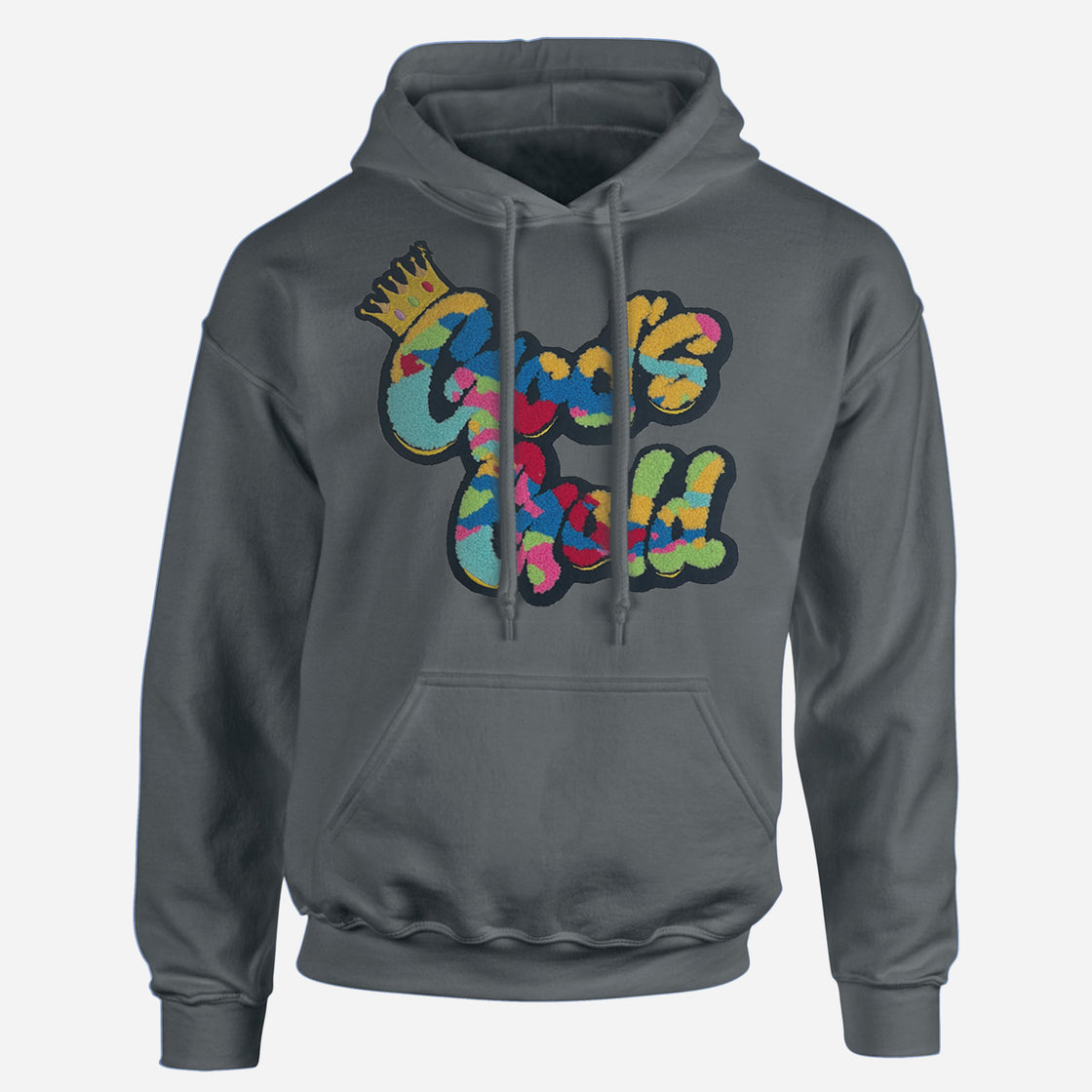 God's Gold Chenille Multi-Color Grey Hoodie